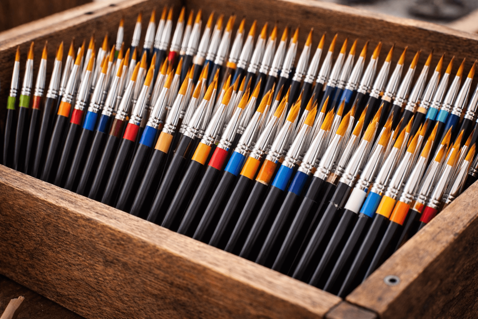 Brushes, Markers, Pencils and Pens.
