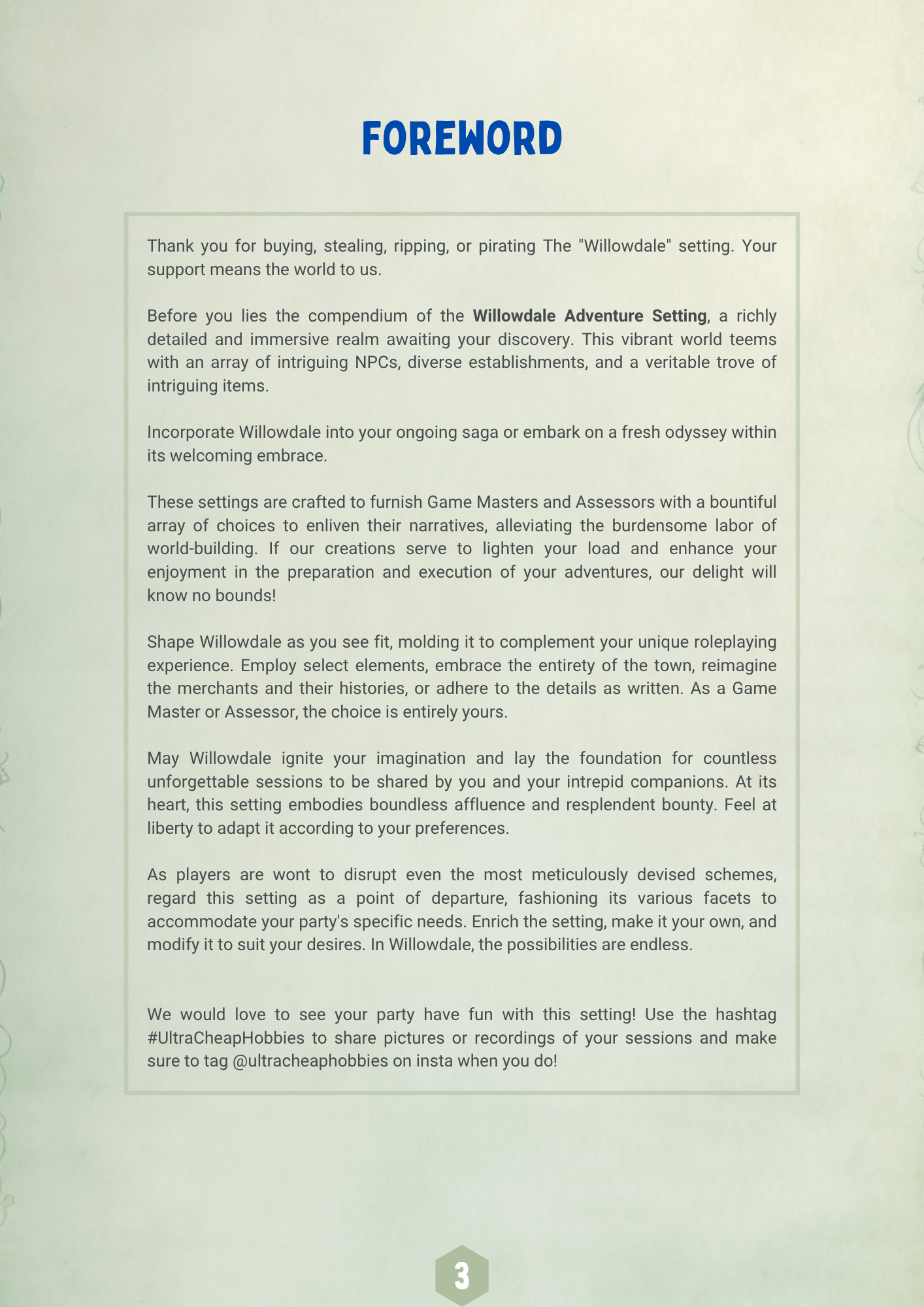 Willowdale Adventure Setting – A Complete RPG Town & Story hub (Digital Download)